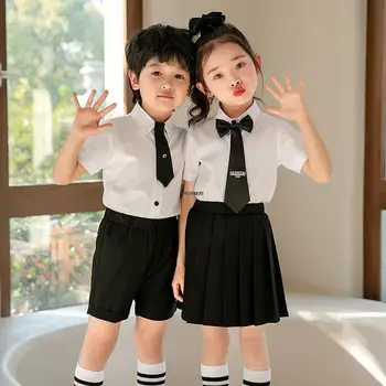 Школьный костюм в английском стиле для мальчиков и девочек, детское красивое платье для фотосъемки, униформа для выпускного вечера, детский костюм ко дню защиты детей