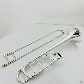 Реальные фотографии Бах 42GO Тенор Bb / F Тромбон с серебряным покрытием Профессиональные музыкальные инструменты с аксессуарами в футляре