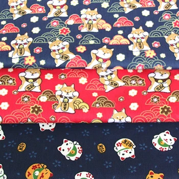 Хлопчатобумажная саржевая ткань с принтом кошек Хлопчатобумажная ткань для постельного белья своими руками, ткани для шитья в стиле пэчворк