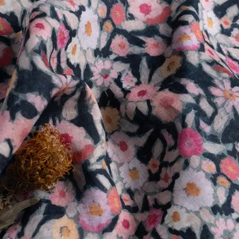 Высококачественная льняная ткань с красивой розеткой в стиле пэчворк с пасторальным принтом, высококачественная ткань чонсам для платья