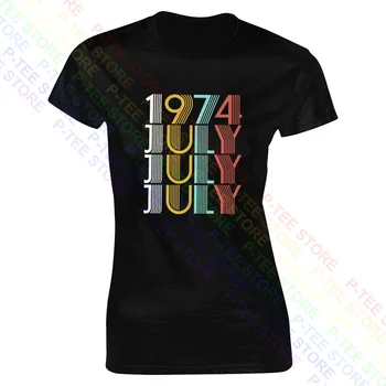 Женская футболка на день рождения в июле 1974 года, женская футболка из натурального хлопка, удобная женская футболка