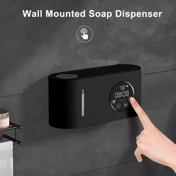 Автоматический Дозатор мыла с датчиком, Настенное крепление для ванной Комнаты, Большой Объем сенсорного дисплея, Регулируемый Объем Контейнера для мыла для рук