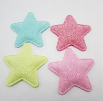 6,5 см 20 штук Милые аппликации с блестящими звездами для детских головных уборов, аксессуары для одежды 