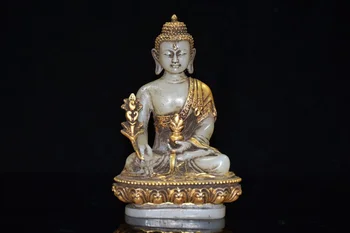 Коллекция Старинной тибетской глазури, буддизм, Позолота Бодхисаттвы, Статуя Будды Шакьямуни