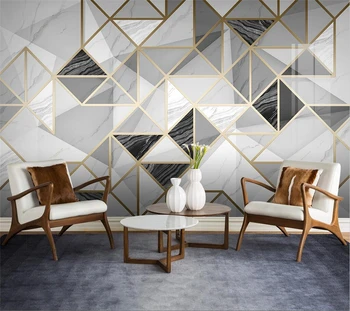 Пользовательские обои 3D light роскошная геометрическая мраморная фреска jazz white современный минималистичный фон стены гостиной плитка фреска обои