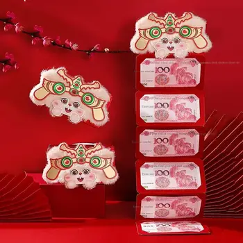 Мультяшный дракон Год дракона Складные красные конверты Весенний фестиваль Наилучшие пожелания Традиционный складной красный карман Hong Bao