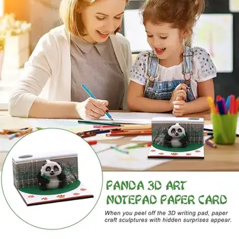 1 шт., Милая панда, 3D стикеры, Кавайный блокнот с животными, блокноты для заметок, Офисные школьные принадлежности, Канцелярские принадлежности, Панда, кошка, Закладка