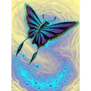5D Алмазная вышивка своими руками, голубая бабочка, которая светится, Алмазная живопись, Вышивка крестом, Полная Квадратная алмазная мозаика, Животные