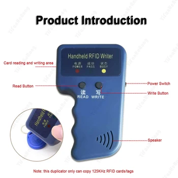 Портативный 125 кГц EM4100 RFID Копировальный Аппарат Писатель Дубликатор Программатор Считыватель + EM4305 T5577 Перезаписываемые Идентификационные Брелоки Бирки Карты
