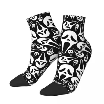 Забавные мужские носки до щиколоток Ghostface, повторяющие фильмы ужасов, Новинка в уличном стиле, подарочный носок для экипажа с рисунком