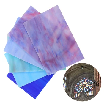 6 Шт. цветных чешуек слюды, листы витражного стекла для поделок, плитка для домашнего обихода