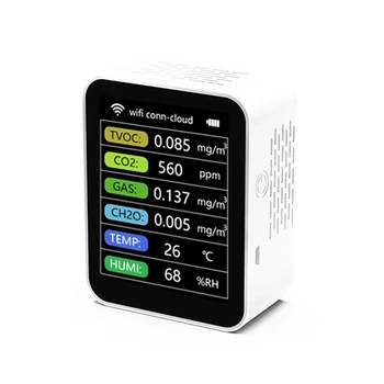 1 комплект Tuya Smart Wifi Детектор CO2 Датчик качества воздуха Многофункциональный, белый