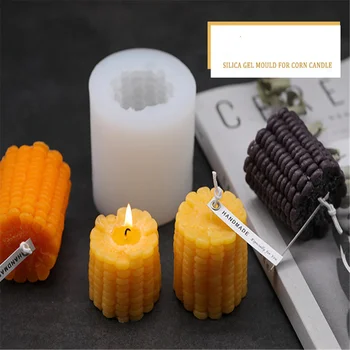 Ins 3D Форма кукурузы Силиконовая форма для свечей Имитация формы для пищевых тортов Форма для мыла Кукуруза Формы для ароматических свечей ручной работы Формы для домашнего декора