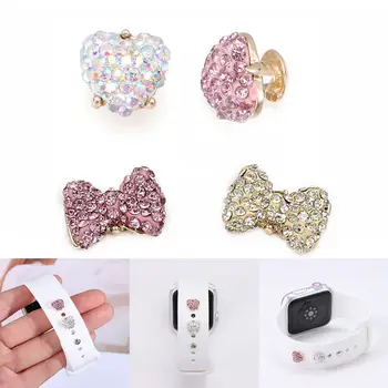 Металлические подвески, декоративное кольцо для ремешка Apple Watch, бриллиантовое украшение, смарт-часы, силиконовый ремешок, аксессуары для браслета iwatch