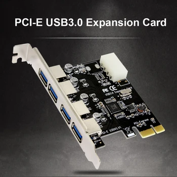 Новый 4-Портовый USB 3.0 PCI-E Карта Расширения PCI Express PCIe USB 3.0 Концентратор Адаптер 4-Портовый USB3.0 Контроллер USB 3 0 PCI e x1 Конвертер