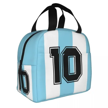 D10S Аргентина 86 Изолированная сумка для ланча Maradona Football 10 Rip Контейнер для еды Термосумка-тоут Ланч-бокс для работы и путешествий