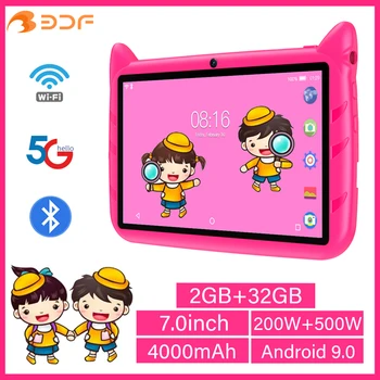 Новый 5G WiFi 7-дюймовый Планшетный ПК Детский Подарок Для Обучения Детей Образовательные Планшеты Android 9.0 Четырехъядерный 2 ГБ оперативной ПАМЯТИ 32 ГБ ПЗУ С Двумя Камерами