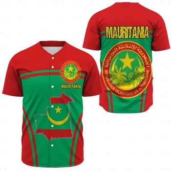 Одежда Africa Zone - Бейсбольная рубашка с активным флагом Мавритании, Спортивная мужская рубашка, Новый повседневный топ 2023 года