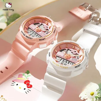 Оригинальные часы MINISO Hello Kitty, стильные декоративные аксессуары, модный подарок для студентов в стиле принцессы на каждый день, модный тренд на поездку на работу