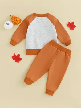 Милый костюм на Хэллоуин для новорожденных, очаровательная толстовка и штаны с буквенным принтом в виде тыквы, осенний комплект одежды