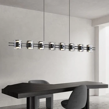 Итальянская минималистичная круглая ресторанная люстра современный простой бар Скандинавский дизайнерский высококачественный стеклянный полосатый светильник