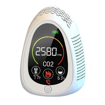 1 штука 4 В 1 Дымовая сигнализация + Co2 + Влажность + Температура Многофункциональный измеритель Монитор качества воздуха Гигрометр Белый