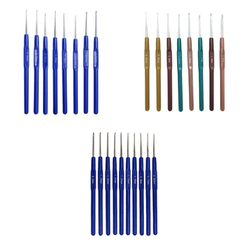 Набор эргономичных крючков для вязания, разных размеров 0,6 мм-2,0 мм, вязальные крючки, спица для кружевных поделок