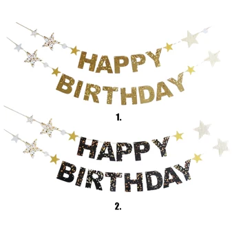 1шт набор 16 4 фута золотой бумаги открытки на день рождения, украшения для вечеринки с Днем Рождения украшения с Днем Рождения баннер