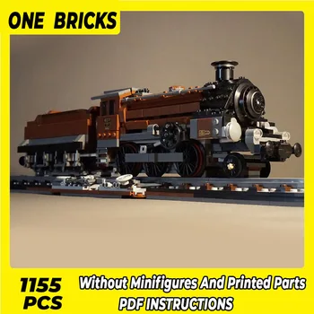 Строительные блоки Moc серии поездов, технические кирпичи для локомотива 