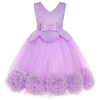 Новое платье принцессы, длинное детское платье большого размера, платье для выступления на фортепиано для девочек, праздничное праздничное платье