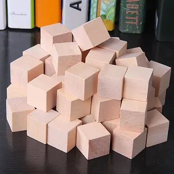 100шт 1 см Деревянные кубики Деревянные блоки для детей Детские Поделки Резьба Художественные принадлежности