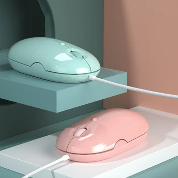 Эргономичная игровая мышь USB Проводная компьютерная мышь для геймеров, оптические мыши Magic Silent Mause для ПК, ноутбук для геймеров, Офисный подарок для розовой девушки
