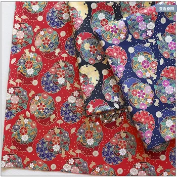 Тонкая хлопчатобумажная ткань с Японским позолоченным принтом Soft Breeze, сумка ручной работы, одежда в стиле пэчворк, платье, сшитое из материала Telas CR-1834