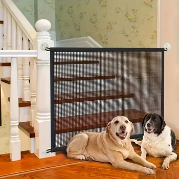 Ограждения для домашних собак с крюком из 4 шт. Изолированная Сетчатая лестница для домашних животных Ворота Новый Складной Манеж из дышащей сетки для ограждения безопасности собак