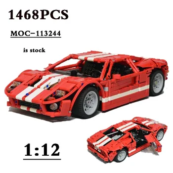 Классический MOC-113244 GT Racing 1:12 Строительный Блок Модель Автомобиля 1468 шт. Сборочные Детали Высокой Сложности Для Взрослых и Детей Игрушка В Подарок