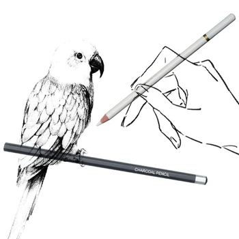 Прямая поставка, 3 шт., профессиональные белые угольные карандаши, Белые меловые карандаши для начинающих художников