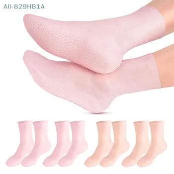 1 пара гелевых носков для ухода за ногами, увлажняющие носки с силиконовым гелем, средства по уходу за кожей ног, средства защиты рук от растрескивания, спа для домашнего использования
