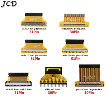 JCD 1шт LVDS ЖК-экран Гибкая плата адаптера плоского кабеля 30pin шаг 51pin 1,0 мм 0,5 мм Плата Адаптера плоского кабеля EDP FPC