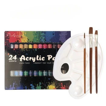 Новая 24-цветная краска для рисования акварелью, акриловыми масляными красками с набором ручек 12 мл