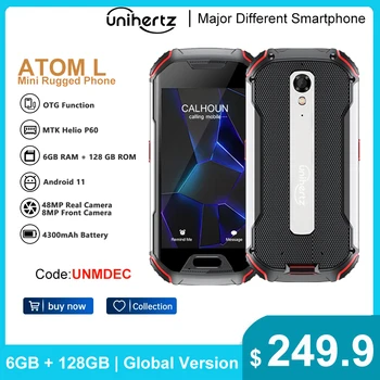 Unihertz Atom L Прочный Водонепроницаемый Разблокированный Смартфон 6GB 128GB Android 11 Мобильный Телефон 8MP 48MP Мобильные Телефоны с двумя Sim-картами NFC