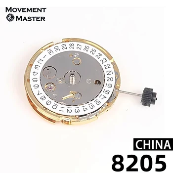 Новый оригинальный механизм China 8205 красное колесо автоматический механический механизм золотая машина серебряная машина механизм с одним календарем