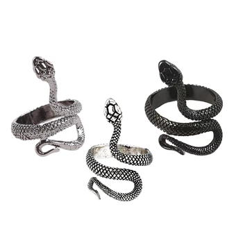 Кольцо со змеей Индивидуальные готические массивные украшения для любителей змей Подарок 97QE