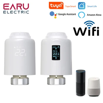 Tuya Smart WiFi Thermostat Radiator TRV Программируемый термостатический привод, Дистанционный регулятор температуры Alexa Google