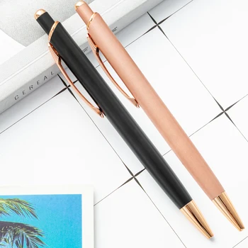 Металлическая шариковая ручка 50шт, ручка из розового золота, школьные и офисные принадлежности