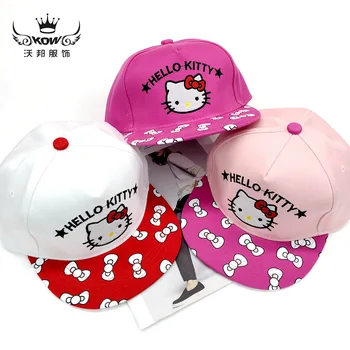 Детская шляпа Hello Kitty, подарки, бейсболка для девочек, кепка Sanrio, защита от солнца, летняя Милая детская шляпка с вышивкой в стиле хип-хоп