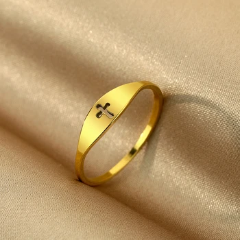 Крест-кольцо из нержавеющей стали CHENGXUN, подарки на день рождения, простые украшения для мужчин и женщин