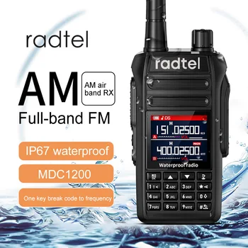 Radtel RT-495 10 Вт IP67 Водонепроницаемый 6 Полос Любительский Радиолюбитель Двухстороннее Радио 256CH Авиационная Рация Air Band с ЖК-цветным полицейским сканированием