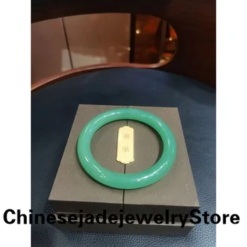 Новый оригинальный экологичный изысканный браслет из зеленого жадеита, браслет из натурального нефрита, круглое кольцо для рук, Lucky Fine Jewelry