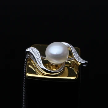 Ожерелье с подвеской из натурального пресноводного жемчуга для женщин, подвеска из натурального жемчуга, серебряная цепочка 925 пробы, подарки для девочек