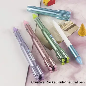 Гелевая ручка, светодиодная шариковая ручка в форме ракеты, пишущая с удобным захватом, Канцелярские принадлежности, подарок для студентов, Детская авиация